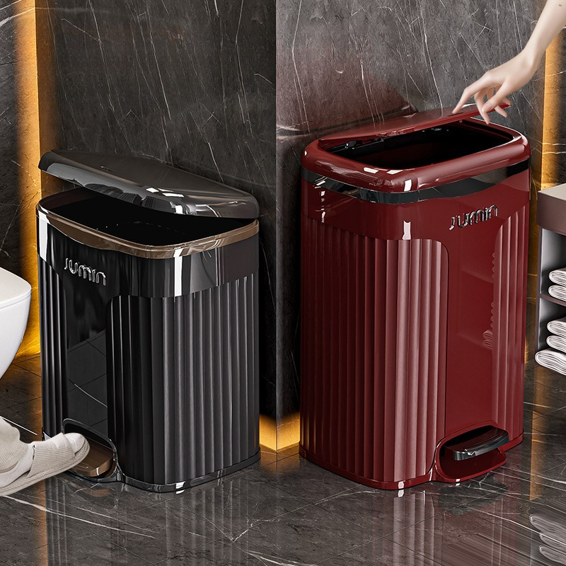Kitchen Gadgets Luxury - 10/15L Fußpedal-Mülleimer Wasserdichter Badezimmer-Abfalleimer mit Deckel