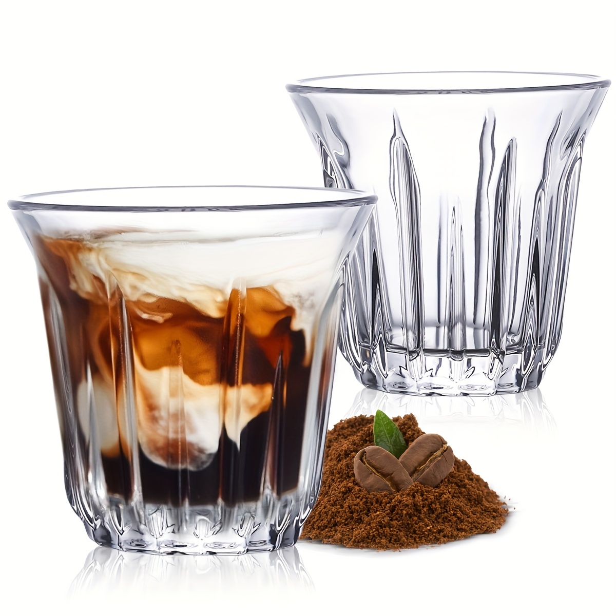 Kitchen Gadgets Best - 2er-Pack Espressotassen, Klare Glastassen für Kaffee,