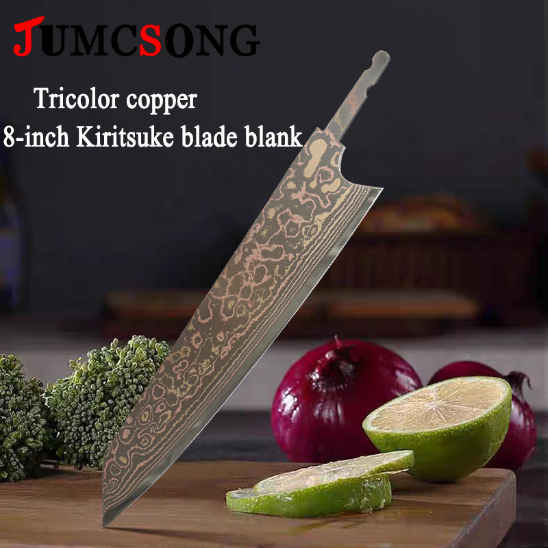 Kitchen Gadgets Plus - JUMCSONG Dreifarbige Kupfer-Kiritsuke-Klinge Rohling mit VG10
