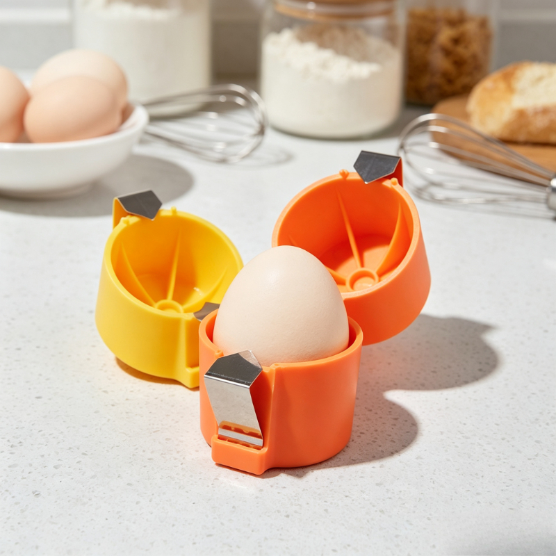 Egg Separator Tool - Tragbares Eierknacker-Set, Manueller Eierschalenbrecher für den