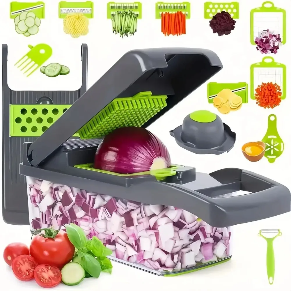 Kitchen Gadgets Luxury - Multifunktionaler Gemüsehacker mit Griff, Lebensmittelrost, Lebensmittelhacker,