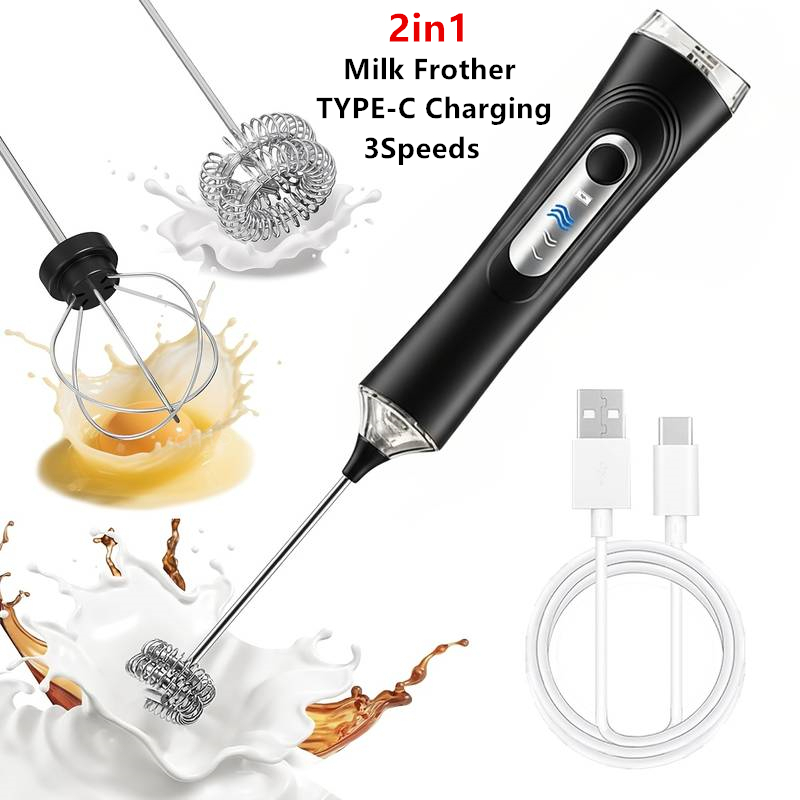 Kitchen Gadgets Website - Elektrischer Milchaufschäumer + Eierschläger Kabellos mit