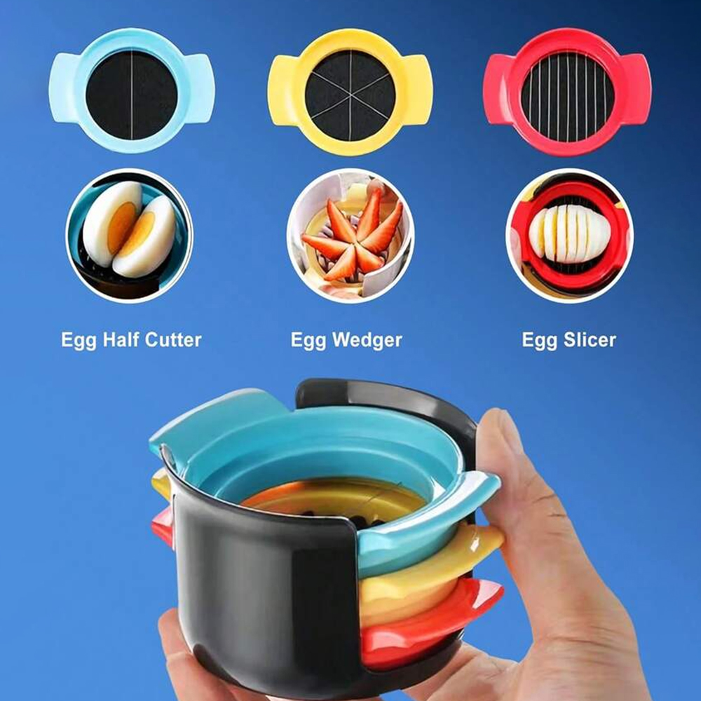 Egg Separator Tool - 3-in-1 Eierschneider aus Edelstahl, Eier-Trenner, Multifunktions-Küchenhelfer,