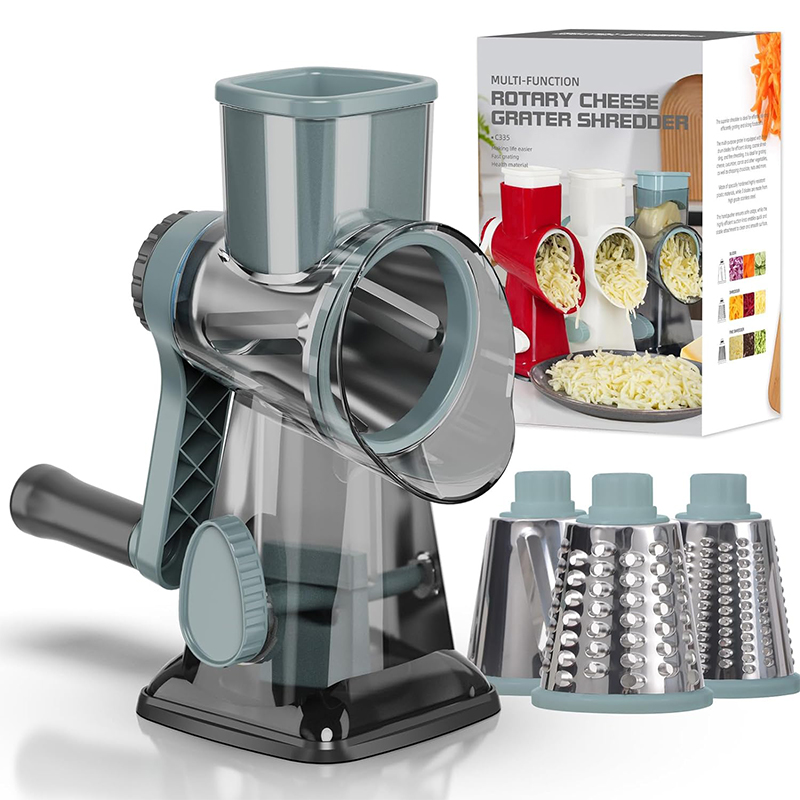 Kitchen Gadgets Luxury - LMETJMA 3-in-1 rotierende Käsereibe, vielseitiger manueller