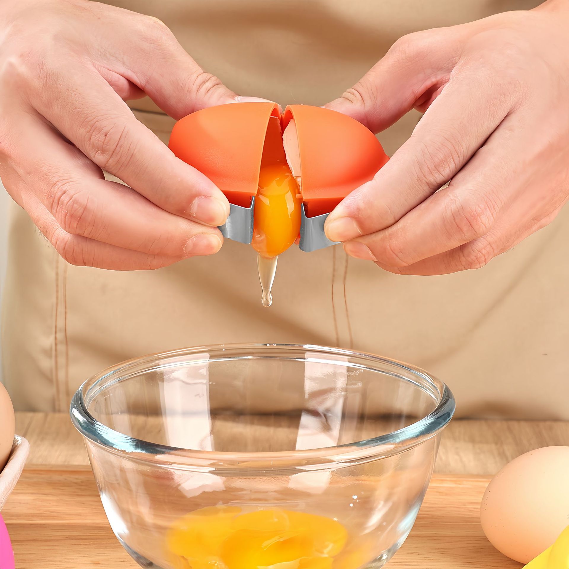 Egg Separator Tool - 1/3 Stück Einfacher Eierschalenöffner, Eierschalen-Trenner, Tragbarer