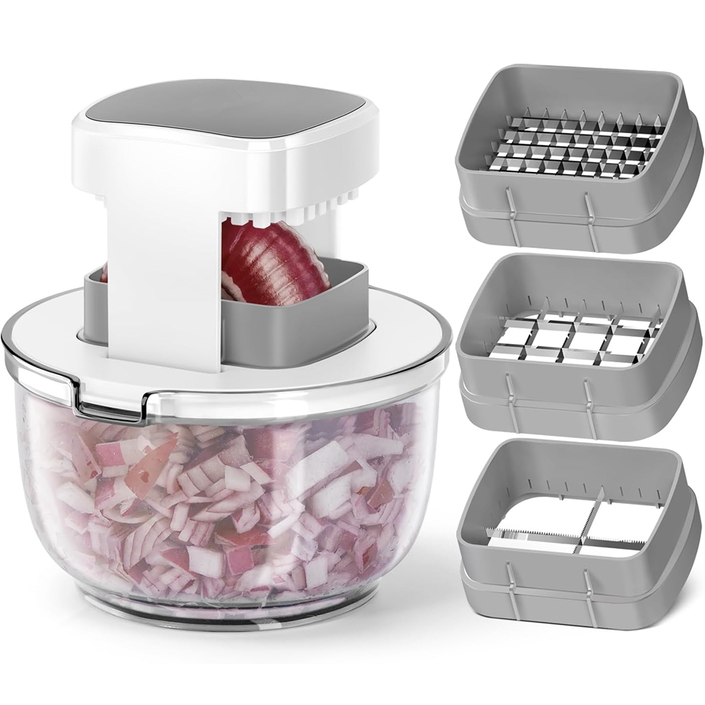 Kitchen Gadgets Luxury - LMETJMA 3-in-1 Gemüseschneider Multifunktionaler Gemüsehacker und