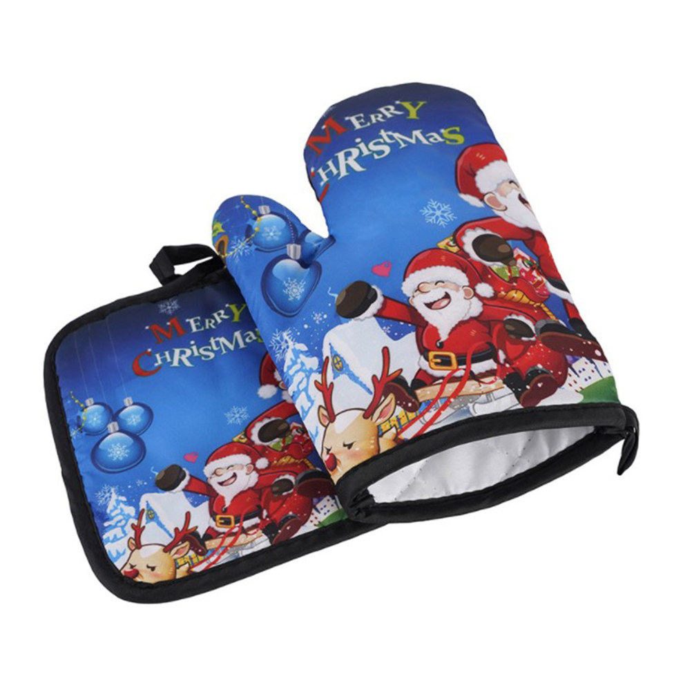 Kitchen Gadgets Xmas - Hitzebeständige Handschuhe Weihnachtshandschuh BBQ Rutschfester Polyester