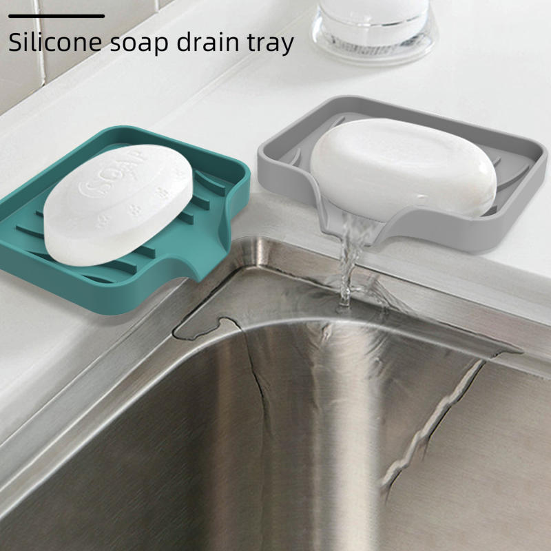 Kitchen Gadgets Gifts - Silikon-Abtropfschale mit Ablauf, Seifen- und Schwammhalter,