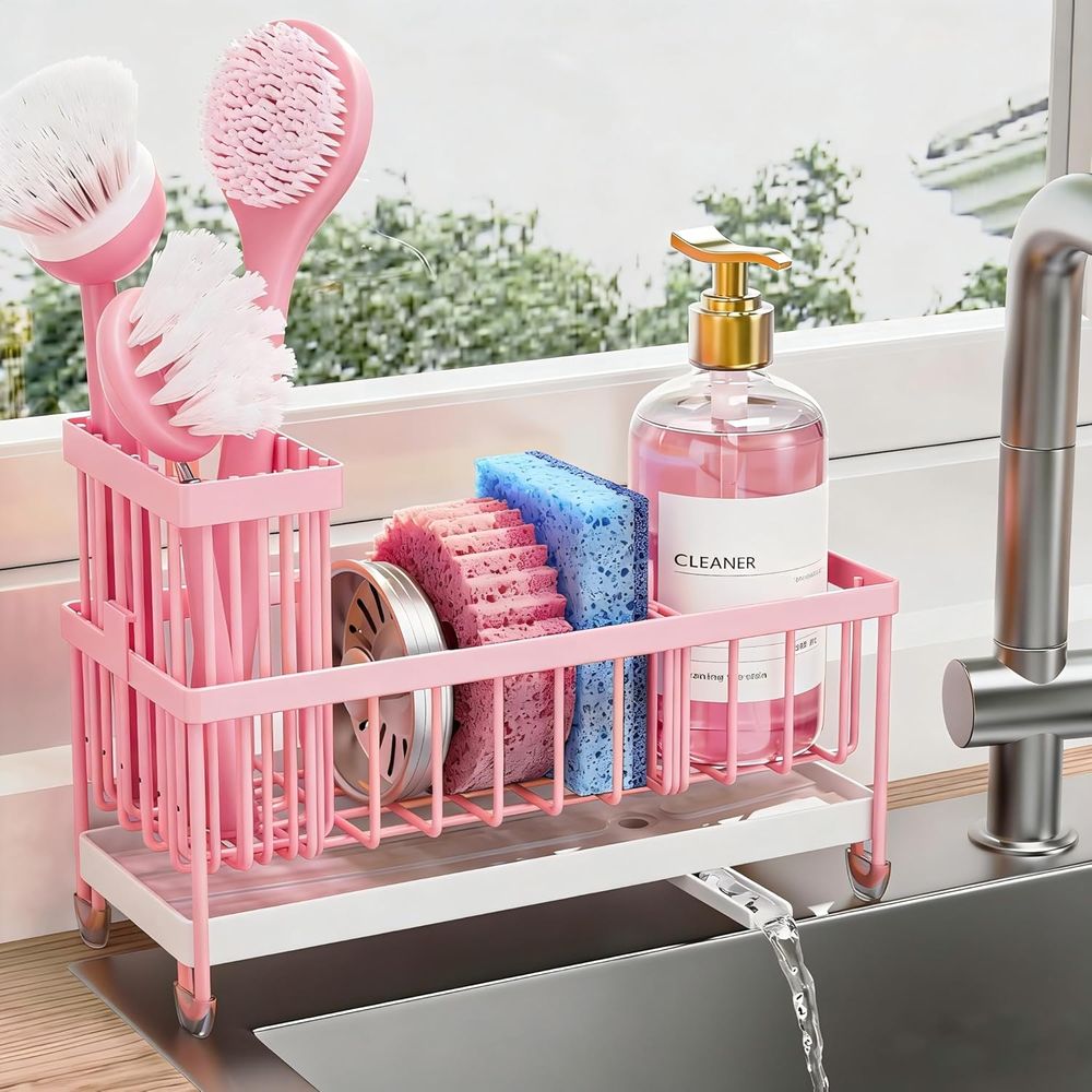 Kitchen Gadgets Gifts - Schwammhalter oder Spülbecken-Organizer mit hohem Bürstenhalter,