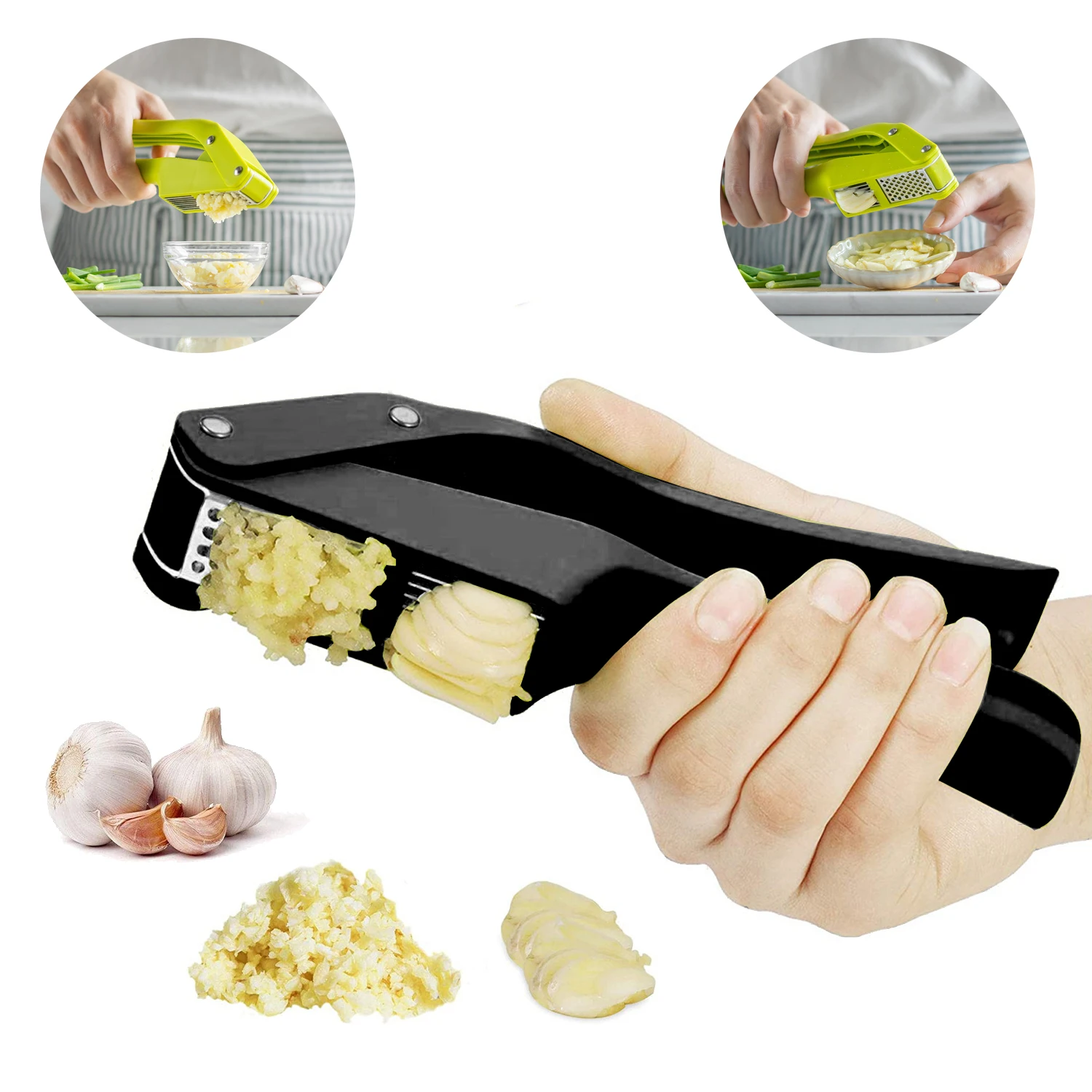 Kitchen Gadgets Gifts - 2-in-1-Knoblauchpresse und -schneider, Presse, Knoblauchwolf, Zerkleinerer,