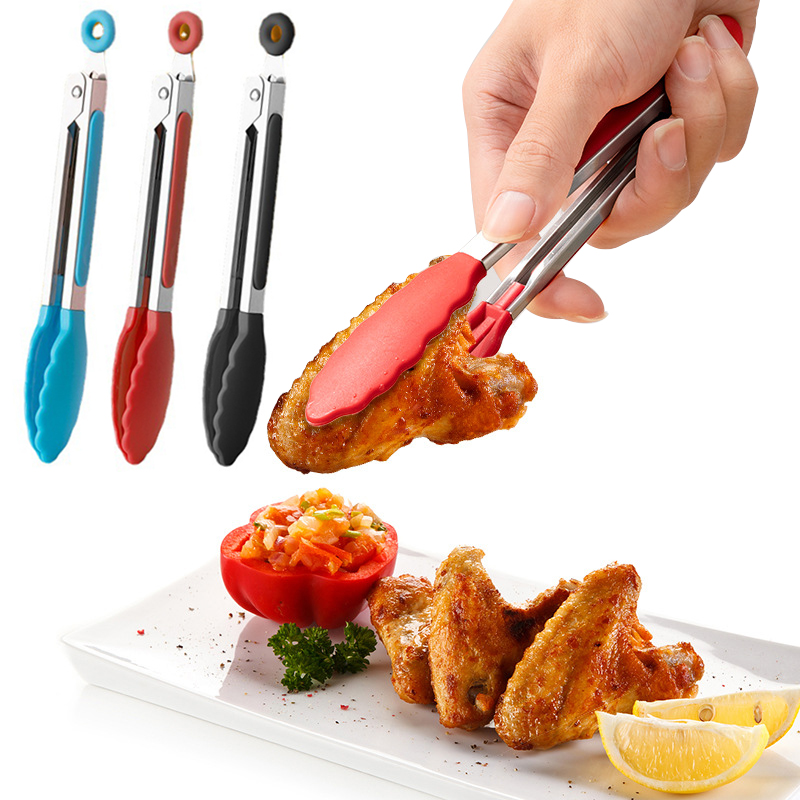 Kitchen Gadgets Gifts - 1pc Silikon Lebensmittel Zange Edelstahl Küche