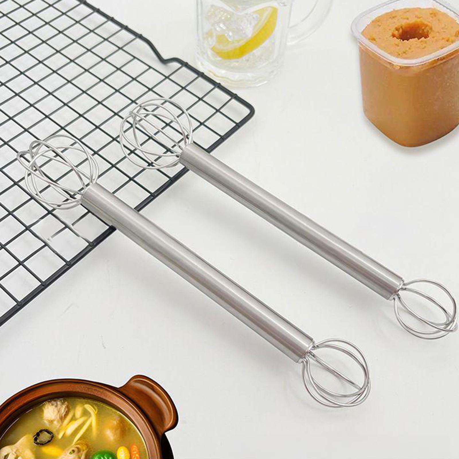 Kitchen Gadgets Blender - Miso Rührstab, Doppelkopf-Schneebesen aus Edelstahl 304,
