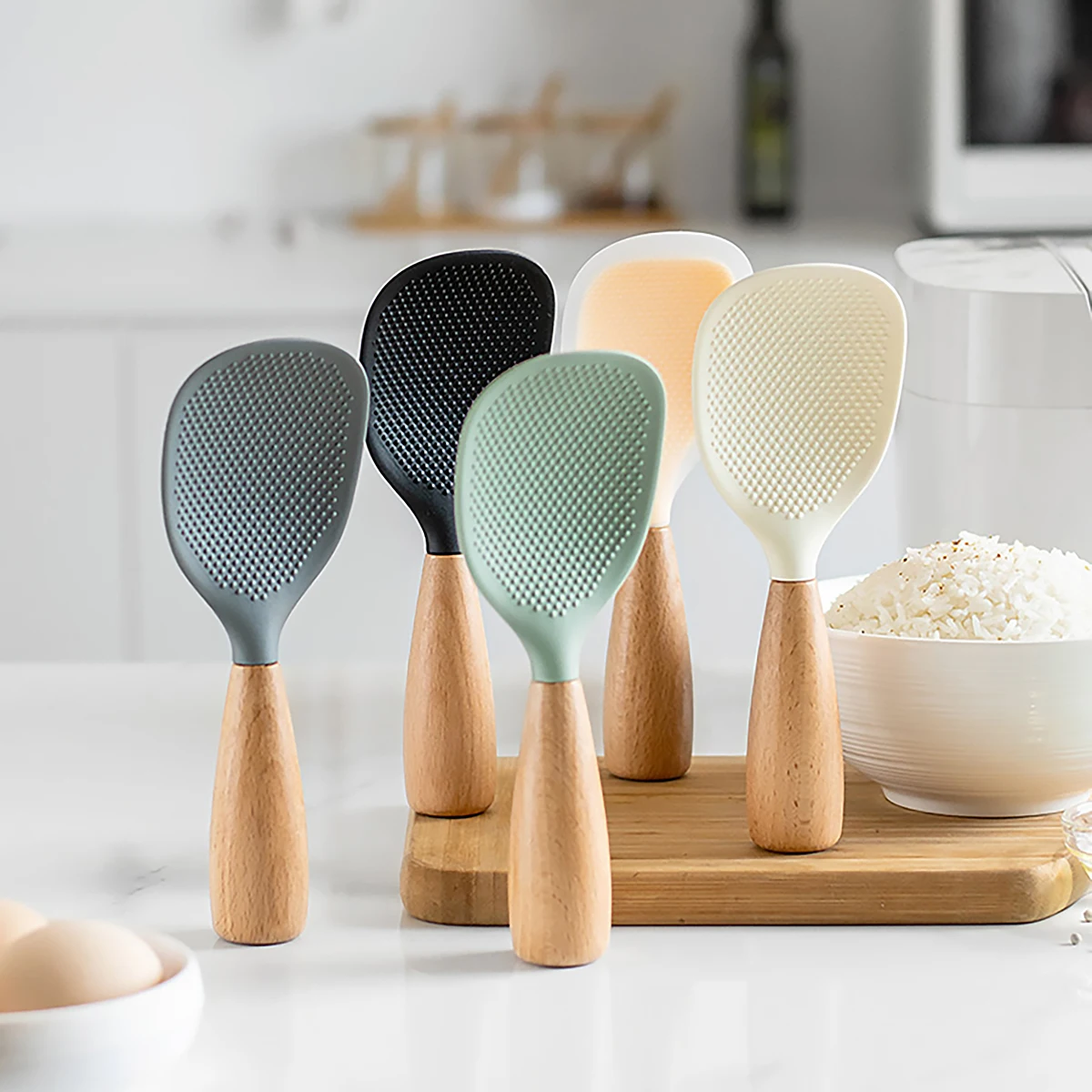 Hängender Silikon-Reislöffel,  – Kitchen Gadgets On Sale Bewertung und Preis